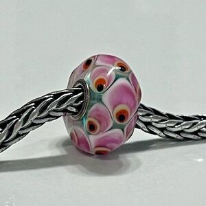 Authentic Trollbeads Garnet Feathers Bead 10421